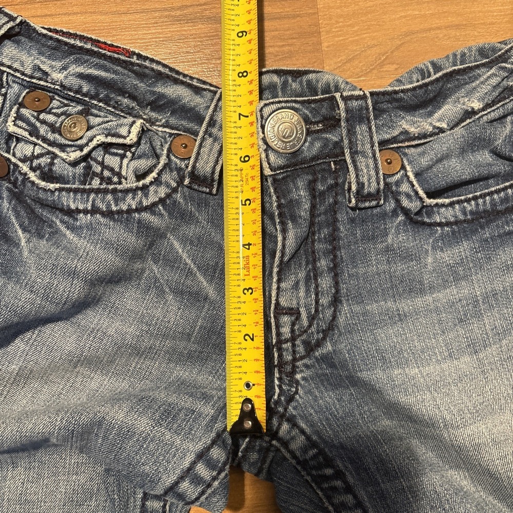 True Religion Joey Big T Blue Flared Jeans Made in USA Size 28 65-503MBT - Picture 8 of 10